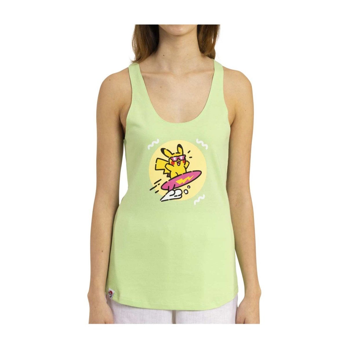 Pikachu Pokémon Lazy Summer Green Racerback Tank Top - Women