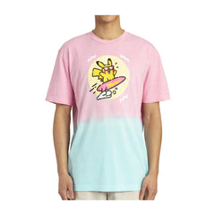 Pikachu Pokémon Lazy Summer Pink & Blue Relaxed Fit Crew Neck T-Shirt - Adult