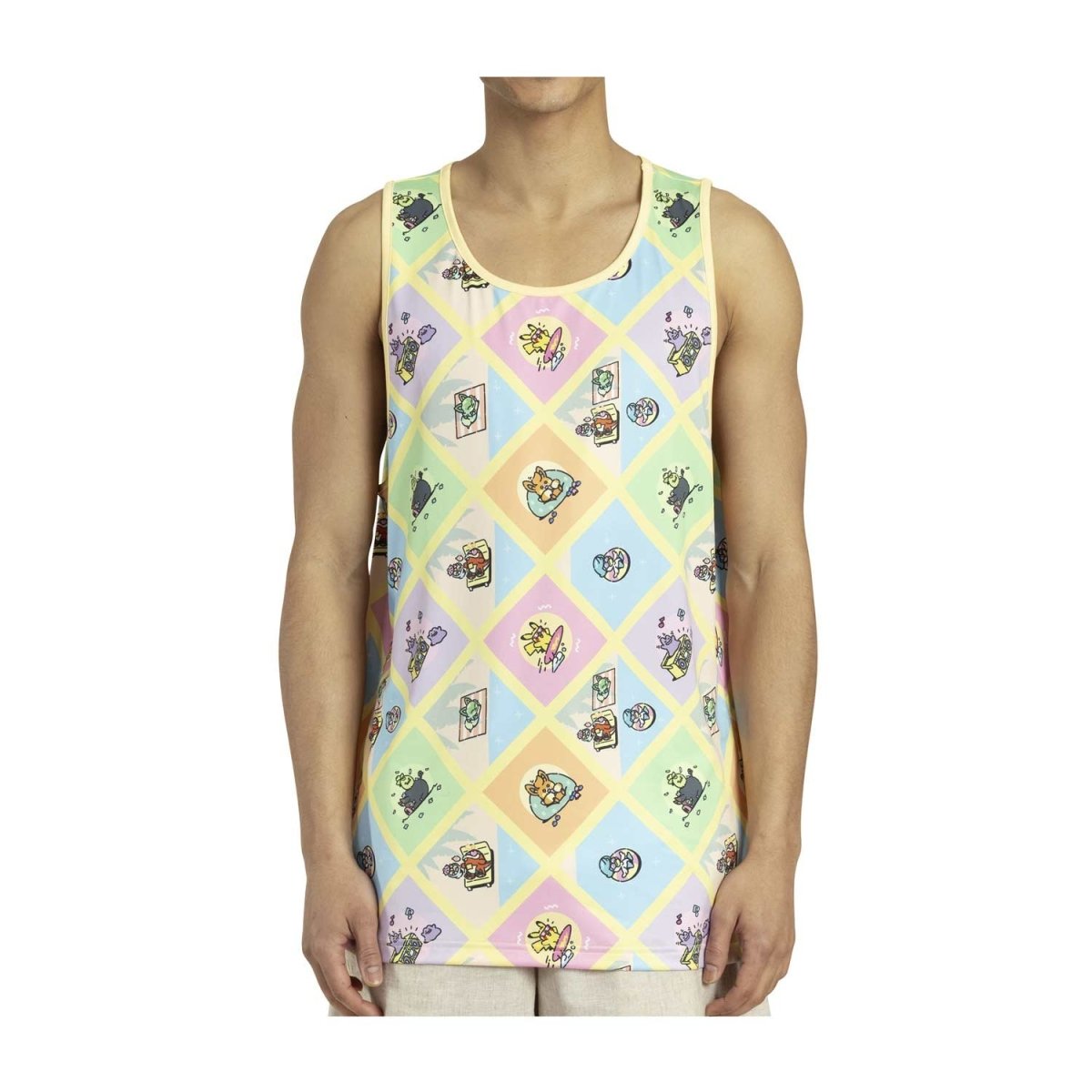 Pokémon Lazy Summer Allover-Print Fitted Tank Top - Men
